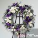 x Corona Rosas y Lisianthus color morado(A= .70mts L=1.60mts )